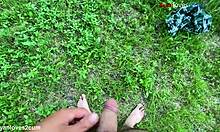 cumming hard solo outdoors in usa brunette amateur style