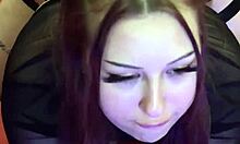 pretty brunette teen teases big cock before facial cumshot blast