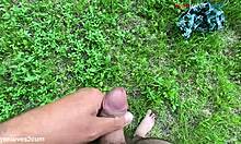 cumming hard solo outdoors in usa brunette amateur style