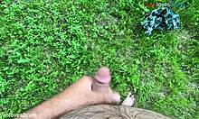 cumming hard solo outdoors in usa brunette amateur style