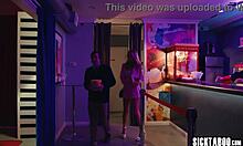 whoa teen athena faris rides boyfriend's huge cock moaning loud in cinema!
