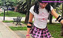 damn this pigtail sissy in miniskirt skates park then gaps ass on thick bbc 🍑💦🔥