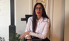 Secretary Tryout Ends in Facial Cumshot 
