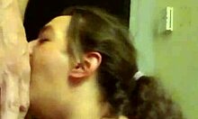 Pornnapplepie milf chokes on sloppy deepthroat gagging spit while husband watches