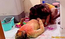 Desi bhabhi gets wild with devar during colorful Holi play