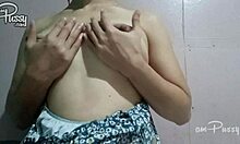 amateur asian milf babe gropes her naked curves solo
