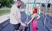Crossfit lesson with stranger turns into rough deepthroat doggystyle squirting fuck