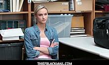 I caught hot teen babe Emma Hix stealing so now she fucks my security guard dick at shoplyfter
