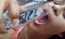 intimate close-up eating sucking masturbating his cock with high heels