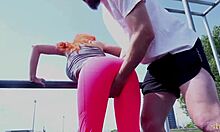 Crossfit lesson with stranger turns into rough deepthroat doggystyle squirting fuck