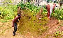 bigdick softkind slams monster cock into bbw african goddess fat ass bent over in bush