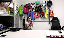 shy petite teen caught stealing gets deepthroated and fucked hardcore at shop