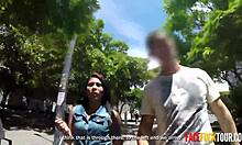 Amateur Latina teen picked up rough for stranger's sloppy deepthroat