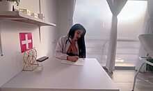 my latina roommate roxy gutierrez seduces me in nurse roleplay licks my cock then rides for facial cumshot