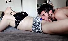 hey check out this young couple going at it with moans creampie and all