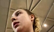 Blonde BBW Teen Fucks Wet in Public Gym