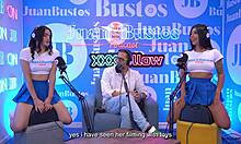 Hot latin stepsisters ride fuck machine together
