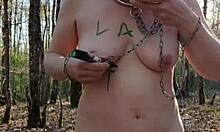 bdsm slave whore bent over outdoors for humiliating DOGGYSTYLE orgasm session