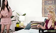 Busty Stepmom Aaliyah Love Rewards Good Girl Maddy May with Intense Pussy Licking and Scissoring