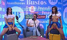 Hot latin stepsisters ride fuck machine together