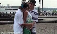 alexis crystal facial cum from two teens at train station