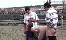 alexis crystal facial cum from two teens at train station