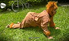 natgio mixes lion leopard in wild outdoor sex game