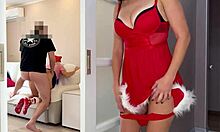 DOUBLE CREAMPIE CHRISTMAS! PUSSY LOAD THEN STEPMOM SWALLOWS CUM!