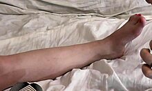 Bisexual Milf Toes Tease Young Brunette in Lingerie Fetish