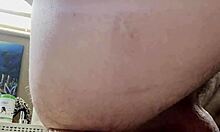 She stretches her hungry ass with double dildo