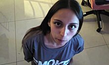 she wasn't happy with creampie so begged to swallow more too