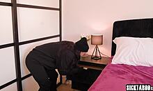 imagine aften opal's petite pussy wrecked by lesbian burglar thief couple's dildo lick
