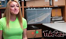 Petite Teen Babe Handles Work Uniform Tease with Loaded Rod