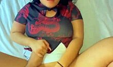 Slim Asian in dress slurps huge cock then creampied doggystyle