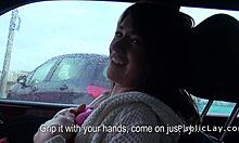 hey brunette russian teen babe, wanna fuck in public car pickup? 😏 outdoor creampie!