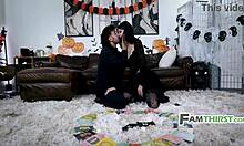 i bred my teen goth step sis through stockings on halloween