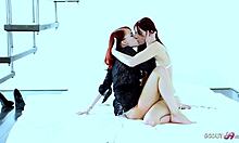 Fierce Morning Lesbian Scissoring Two Skinny Redhead 18+ Teens