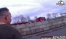 hey housewife, wanna fuck right on the street? german pickup leads to wild sex