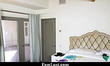 masked stepdaddy sneaks into stepdaughter's room for rough pussy fuck and cumshot