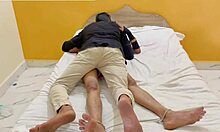 desi aunty wife bends over for husband's deep cock pounding at home