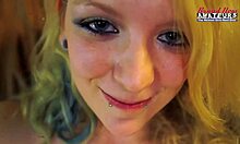 wow, lovely blonde chelsie r deepthroats then gets pounded for a messy cum facial!