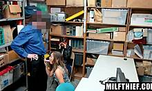 stepmom thief kimberly chi bent over fucked doggystyle by cop in garage for stealing