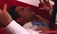 you won't believe how this sporty black babe's big tits get titfucked by her doctor
