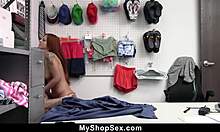 Scarlett Mae gets caught shoplifting then bent over for hard doggystyle pounding by the black cop in the shop