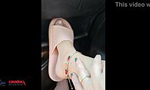 hotwife's little foot in shoes teased and tickled by cuckold