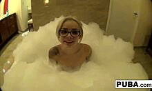 Elsa Jean teases her tight pussy in hotel room solo show