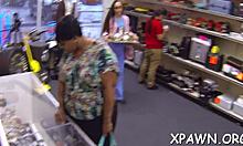 Beautiful Amateur Sucks And Fucks Tight Pussy In Shop