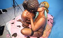 Two ebony amateurs eat wet pussies lesbian style part 1