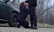 hot mom gives public new years blowjob on monster cocks double penetration vibrator kinky cumshot