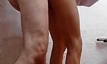 Raw doggystyle pounding neighbor's wet pussy with monster BBC on balcony